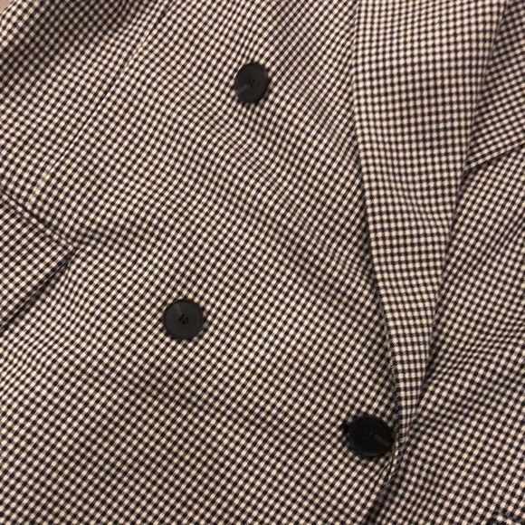 Zara Double breasted Checked Blazer Black White M - Picture 8 of 11